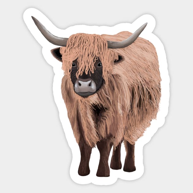 Highland Cow Sticker by artsandherbs